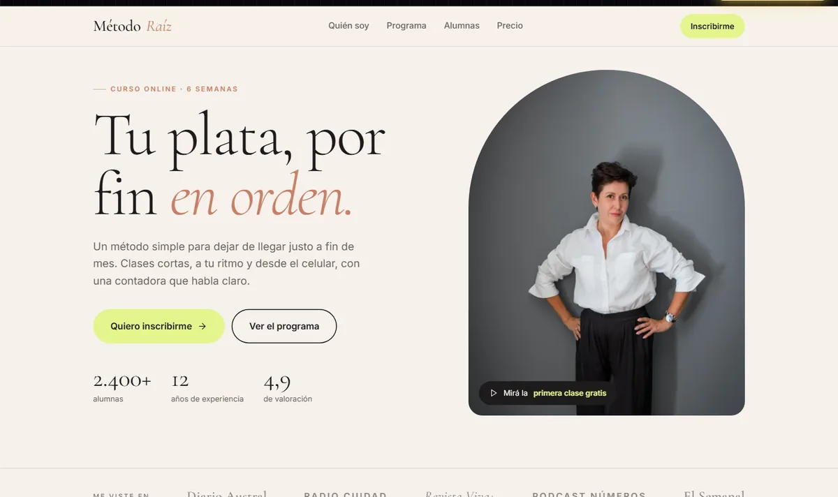Web de muestra de curso online en compu